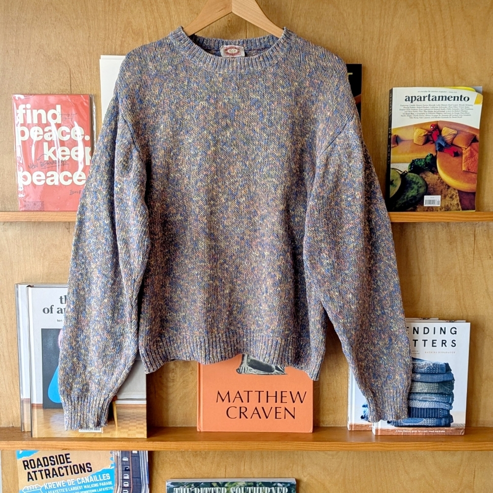 Banana Republic vintage 90's blue pastel speckled cotton sweater